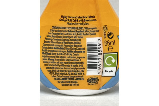 Robinsons Mini Orange Squash | No Added Sugar | 66ml Bottle (Pack of 6) | On-the-Go Refreshment