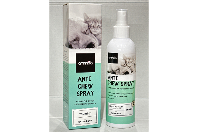 Anti-Chew Spray for Dogs & Cats – 250ml | Stops Chewing on Furniture & Rugs | Bitter, Non-Toxic & Stain-Free Formula