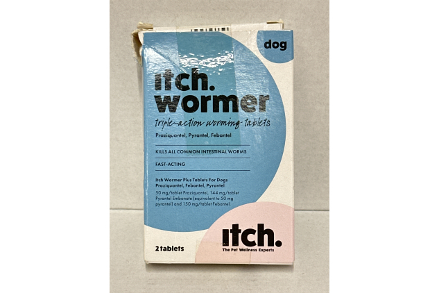 Itch | Worming Tablets for Dogs | 2 Pack | Treats Roundworms, Tapeworms, Hookworms and Whipworms | Kills Worm Larvae