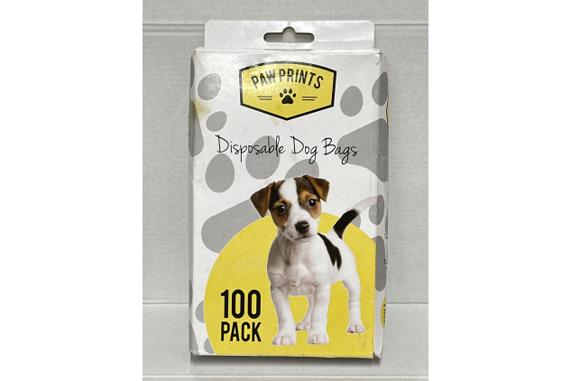 Paw Prints Disposable Dog Poo Bags 100 PACK