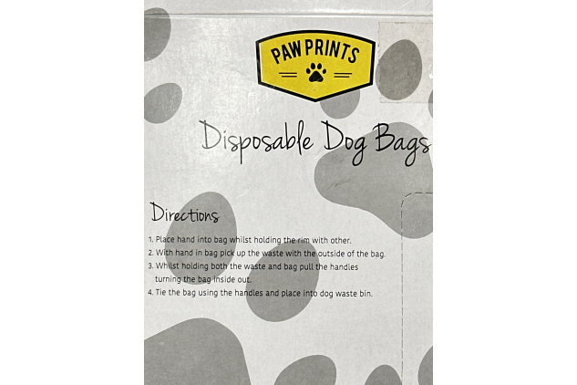 Paw Prints Disposable Dog Poo Bags 100 PACK