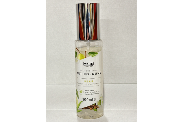 Wahl Dog Perfume Spray, Pets Cologne, Grooming Pets At Home, Free of Sulphates, Parabens, Alcohol, Vegan Friendly, Deodorise and Rejuvenate Animal Skin and Coat, Pear Scent 100ml