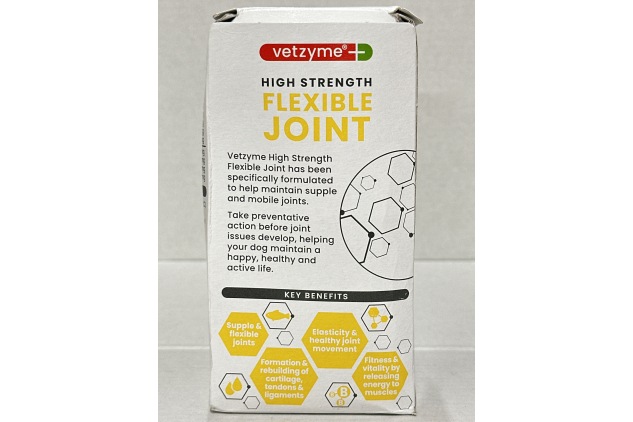 Vetzyme High Strength Flexible Joint Supplements for Senior Dogs (90 Tablets) - Hip and Joint Care with Chondroitin and Glucosamine, Tasty Chicken Flavour