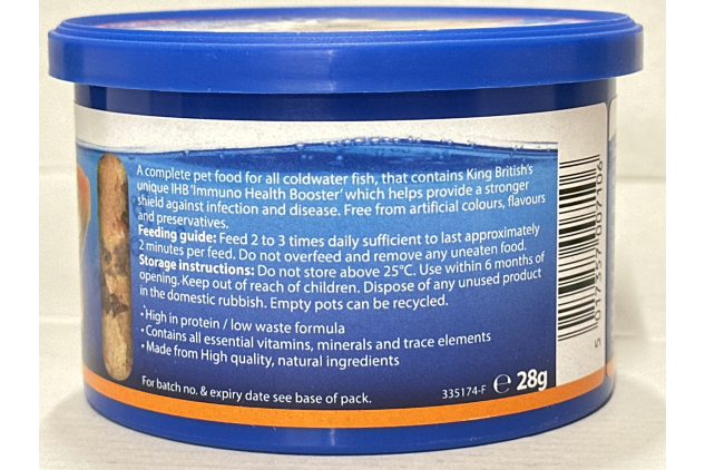 King British | Goldfish Flake Fish Food 28g Tub