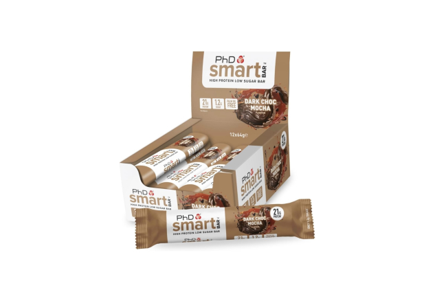 PhD Nutrition Smart Protein Bar Chocolate Mocha Flavour 20g of Protein 12 X 64g Bar