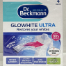 Dr. Beckmann Glowhite Ultra – Brightens White Laundry, Removes Greying (24 Sachets)