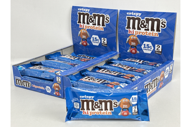 M&M’s Crispy High Protein Bars – Box of 24 (52g Each)