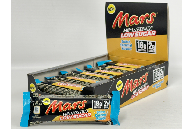 Mars Salted Caramel High-Protein Bars – Low Sugar (12 x 57g) | 18g Protein, Only 2g Sugar | Energy Snack