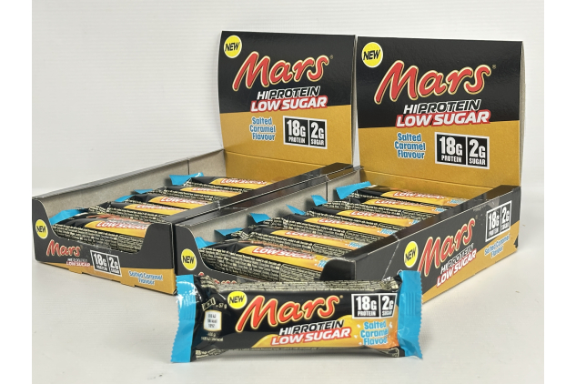 Mars Salted Caramel Low Sugar High-Protein Bar – Box of 24 (57g Each)