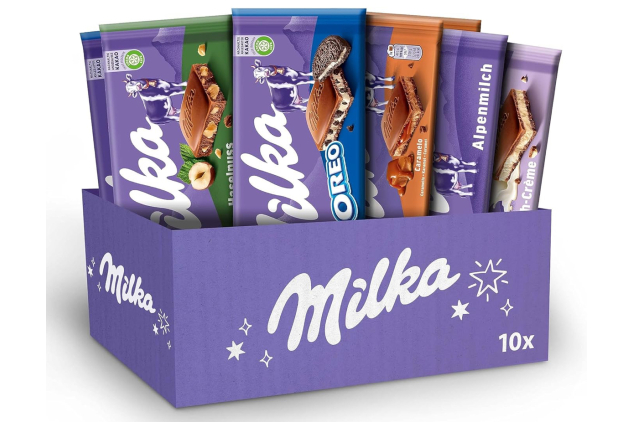 Milka Selection Gift Box – 10 x 100g Assorted Chocolate Bars | OREO, Caramel, Hazelnut & More