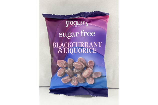 Stockleys Sugar Free Blackcurrant & Liquorice Hard Boiled Sweets 70g