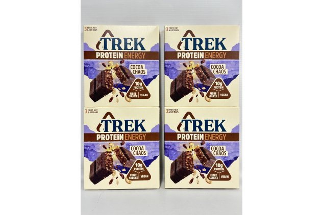 Trek Cocoa Chaos High-Protein Energy Bar - Plant-Based Gluten-Free 12 X 55g Bars