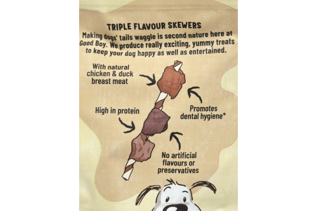 Good Boy Triple Flavour Skewers – Chicken & Duck Dog Treats Meaty Chews 72g