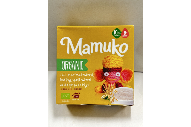 Mamuko Organic Multi-Grain Baby Porridge Healthy Blend of Oat, Bright Buckwheat, Barley, Spelt, Rye & Grits 200g