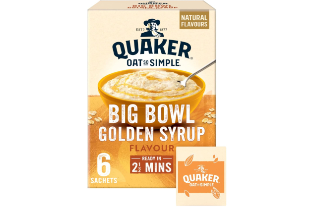 Quaker Oat So Simple Big Bowl – Golden Syrup (6 x 49.6g) | Instant Porridge Sachets