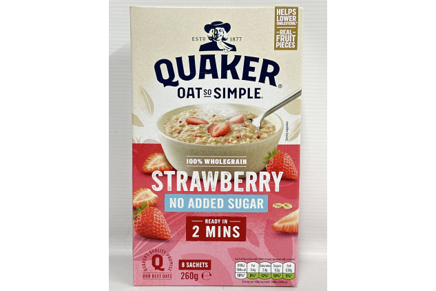 Quaker Oat So Simple Simply Strawberry Porridge | 8 Sachets | Instant Breakfast Porridge