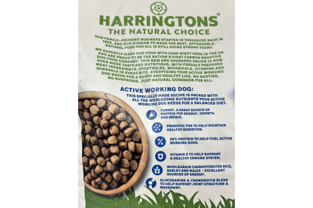 Harringtons Active Worker Complete Turkey & Rice – 15kg | Vat-Free Premium Dog Food