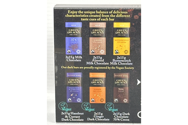 Green & Black’s Organic Classic Collection – 12 Miniature Milk & Dark Chocolate Bars, 180g | Premium Organic Chocolate (Pack of 1)