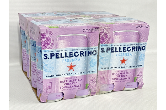 San Pellegrino Essenza Sparkling Water Cherry & Pomegranate Lightly Flavoured 16 X 330ml