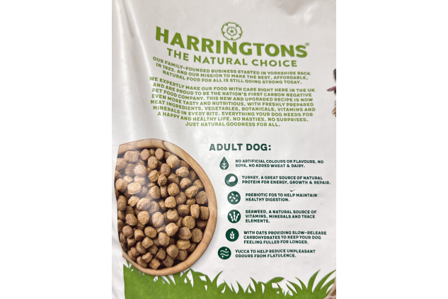 Harringtons Complete Dry Adult Dog Food Turkey & Vegetables 12kg