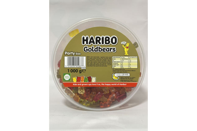 Haribo Gold Bears 1kg Party Tub – Classic Gummy Sweets for Sharing Party Size