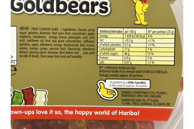 Haribo Gold Bears 1kg Party Tub – Classic Gummy Sweets for Sharing Party Size