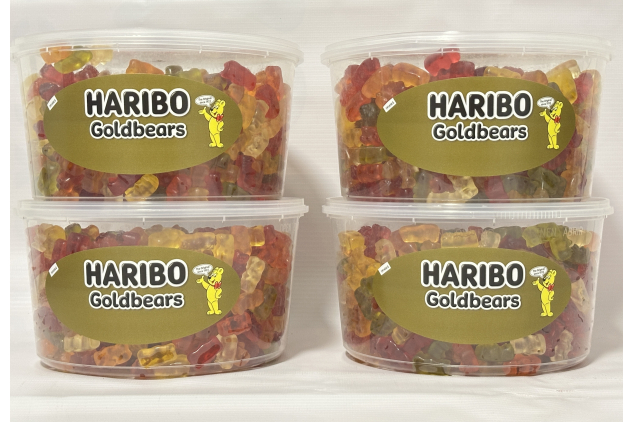 Haribo Gold Bears 4 X 1kg Party Tubs - Classic Gummy Sweets for Sharing | BULK BUY DEAL