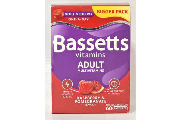 Bassetts Vitamins Adult Multivitamins – Raspberry & Pomegranate Flavour (60 Gummies) | Daily Health Support