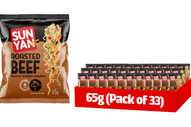 Sun Yan Instant Ramen Noodles – Roasted Beef Flavour | 65g (Pack of 33)