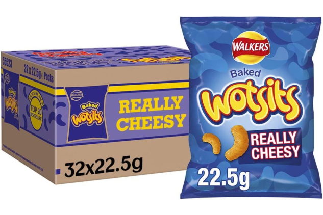 Walkers Crisps Wotsits Really Cheesy Snacks, 22.5g (Case of 32)