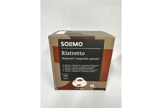 Nespresso Compatible Capsules Ristretto Pack 100 Coffee Pods (2 Packs X 50) Solimo Brand - Rainforest Alliance Certified