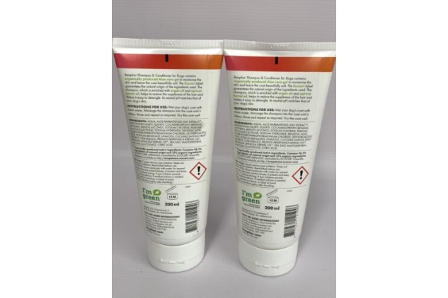 Beaphar Bio 2 in 1 Shampoo  Conditioner 2 X 200ml Parabens silicons Colourant