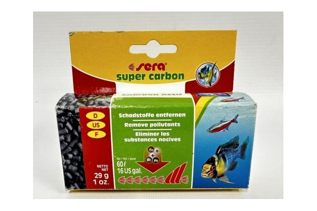 sera Super Carbon 29 g, 29 g for 60 litres removes pollutants