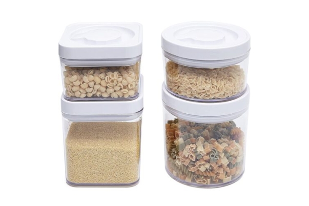 8-Piece Multi-Pack of Round and Square Airtight Food Storage Containers BPA Free