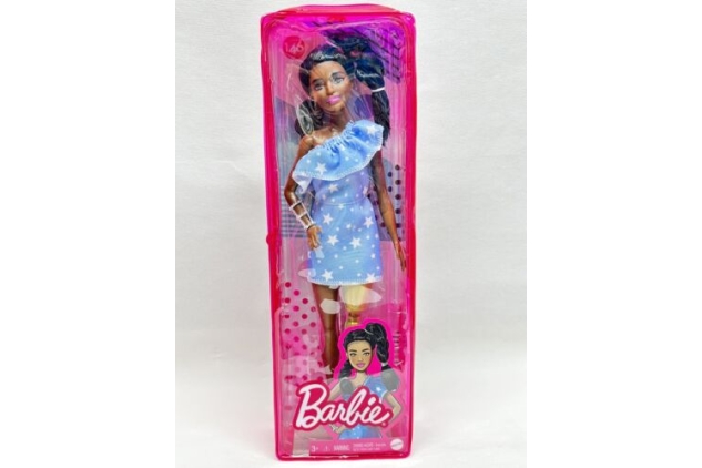 Barbie Fashionistas #146 Black Afro American Doll Twisted Braids Prosthetic Leg