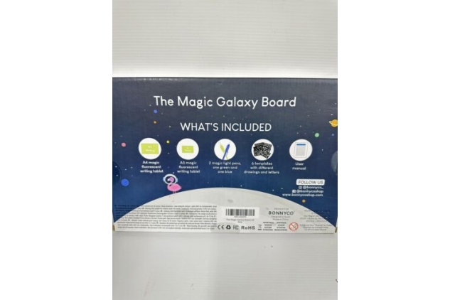 Magic Galaxy Light Drawing Board Green A4 + A5 6 Stencils And 2 Pens Boys Girls