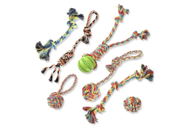 Dog Rope Assorted Tug Toys Safe Cotton Interactive Playing￼ Chewing Training