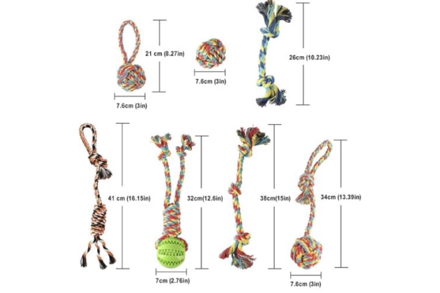 Dog Rope Assorted Tug Toys Safe Cotton Interactive Playing￼ Chewing Training