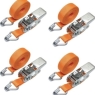 Tie Down Hook Ratchet Strap & Lashing 4M Long 25mm Wide 400kg Capacity 4 Pack