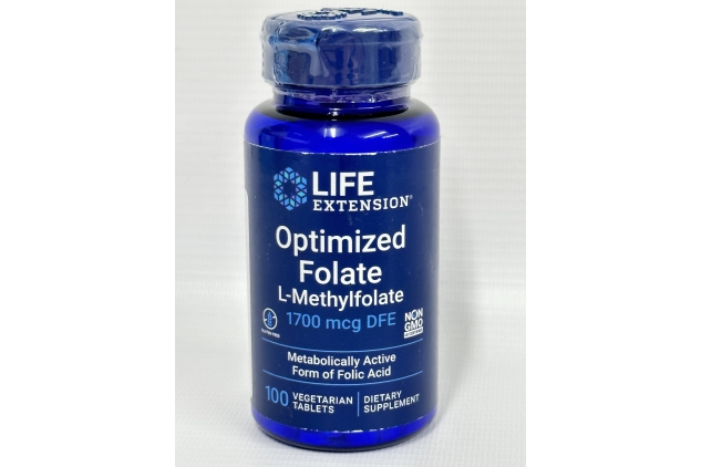 Life Extension Optimized Folate 1,700 mcg DFE 100 Tablets Food Supplement