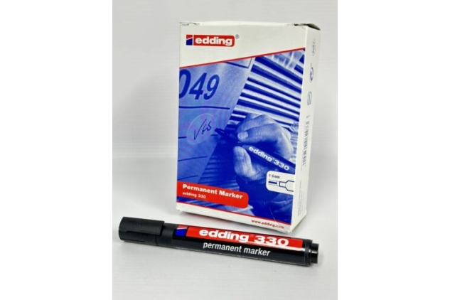 Edding 330 Permanent Marker Chisel Tip 1-5Mm Line Black Pack 10