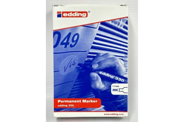 Edding 330 Permanent Marker Chisel Tip 1-5Mm Line Black Pack 10