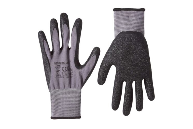 Latex-Coated Work Gloves, Nylon Liner Fibre, Grey, Size 10, XL, 12 Pairs