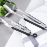 Stainless Steel Kitchen Tongs Non-Slip Grip 2 Size Pack Set 22.9 & 30.5 cm Black