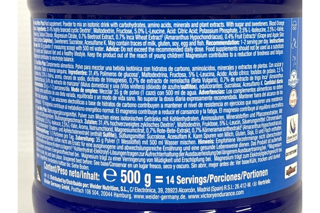 Victory Endurance Iso Nitro Energy+ (500g) Blood Orange Flavour. Isotonic Drink with Advanced Carbohydrate Source, Electrolytes | BEST BEFORE DATE 30/11/2023