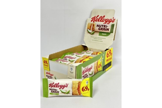 Kelloggs Apple Nutri Grain Bars 25 X 37g Breakfast Morning Snack | Best Before Date 24/11/2023