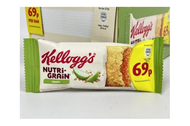Kelloggs Apple Nutri Grain Bars 25 X 37g Breakfast Morning Snack | Best Before Date 24/11/2023