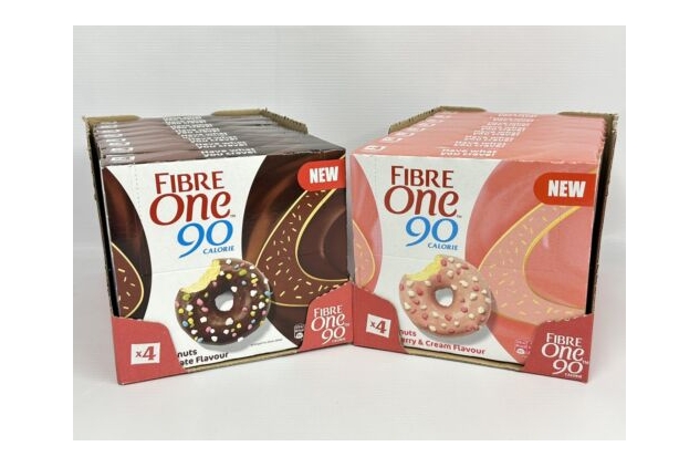 Fibre One 90 Calorie Doughnuts Mixed Variety Pack Chocolate & Strawberry 64 Total | Best Before Date 12/11/2023