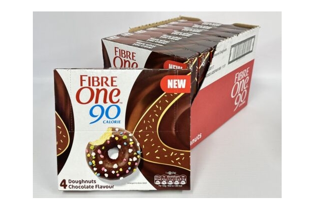 Fibre One 90 Calorie Doughnuts Chocolate Flavour 4 X 8 Pack - 32 Total | Best Before Date 13/11/2023