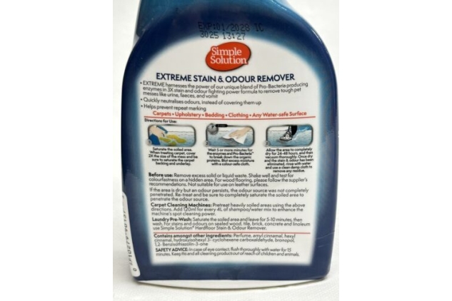 Simple Solution Extreme Tough Stain & Odour Remover For Dogs 500ml Trigger Spray